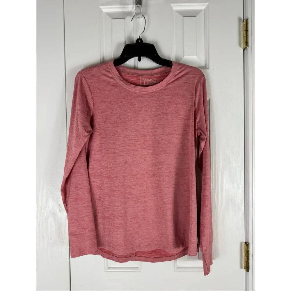 Eddie Bauer Womens Orange Run Gym Athleisure Hike Layer Shirt Size PM
